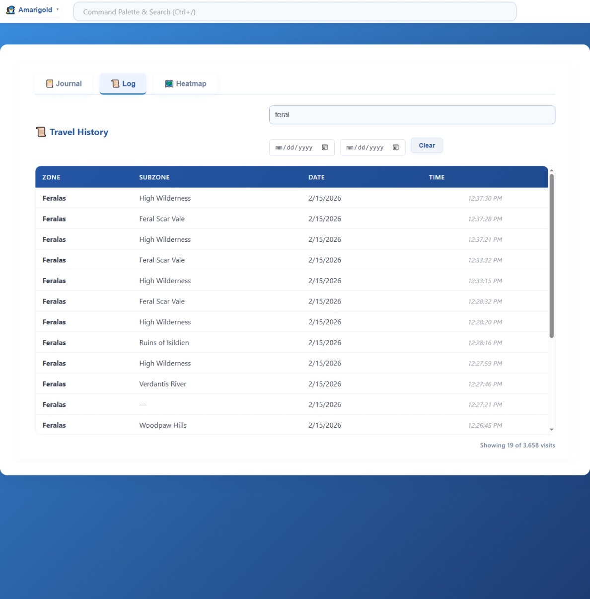 15.2   Travel Log   Log